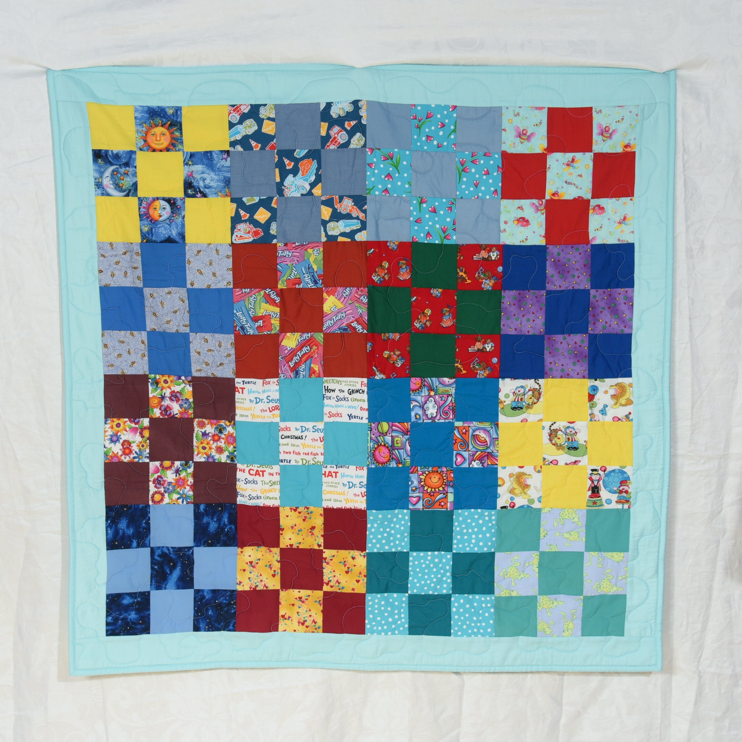 Bright Crazy 9 Patch Quilt