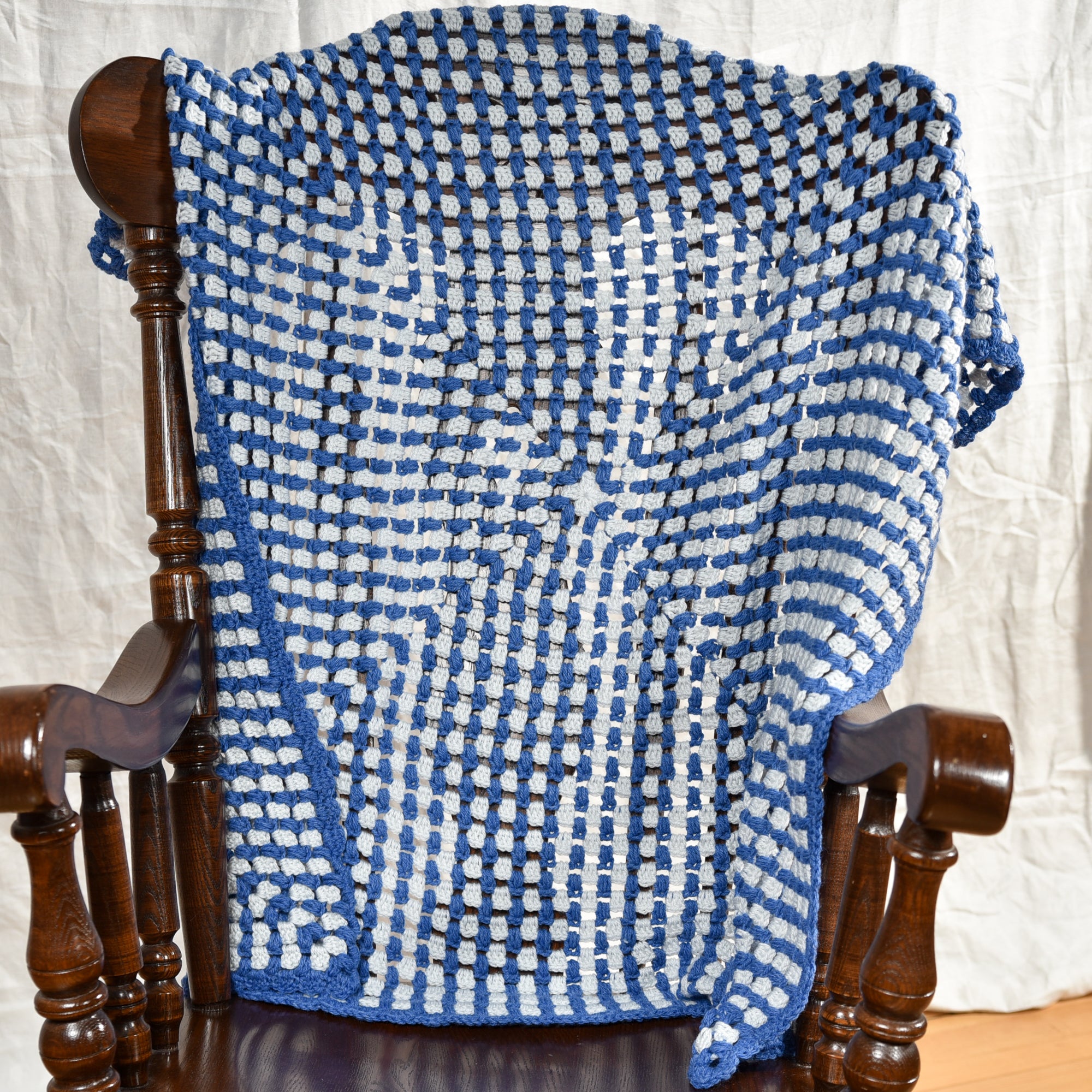 Two Blue Square Granny Style Blanket