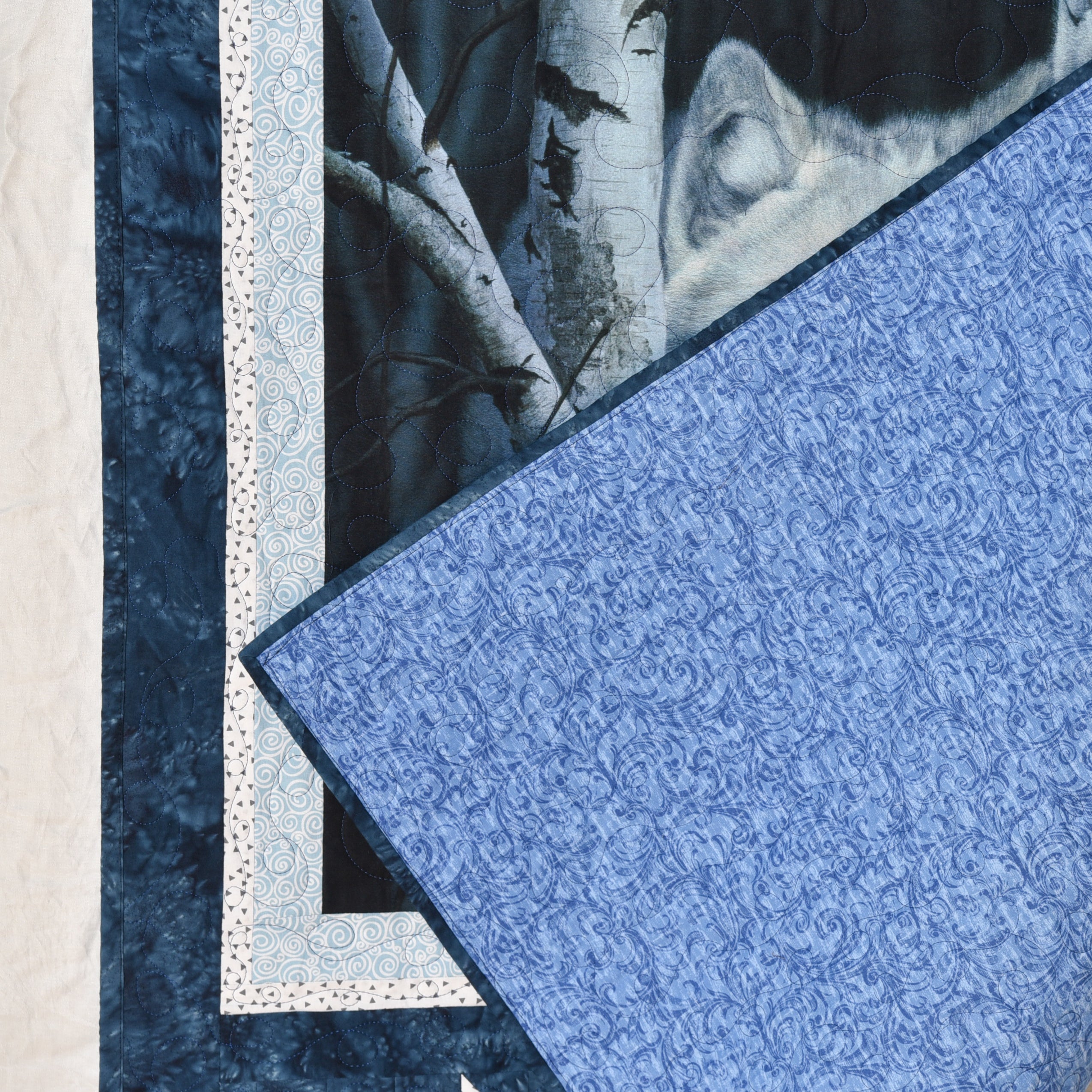 Silent Watchers Wolves Quilt