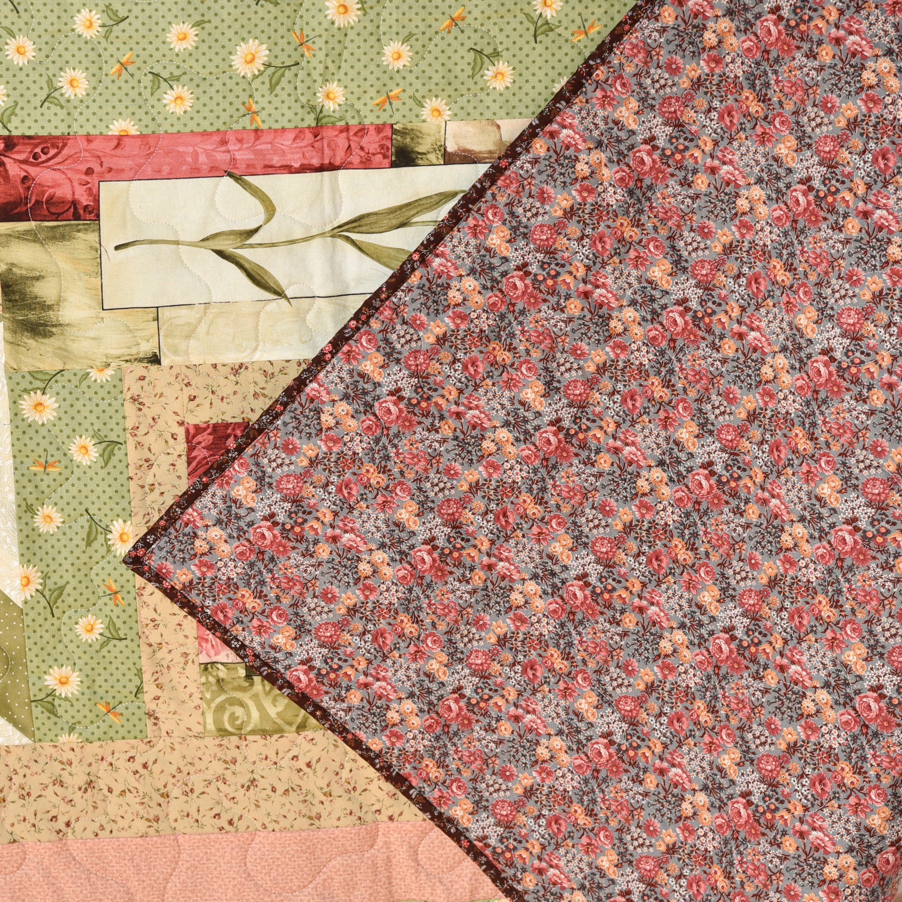 Lilies And Peonies Flower Quilt