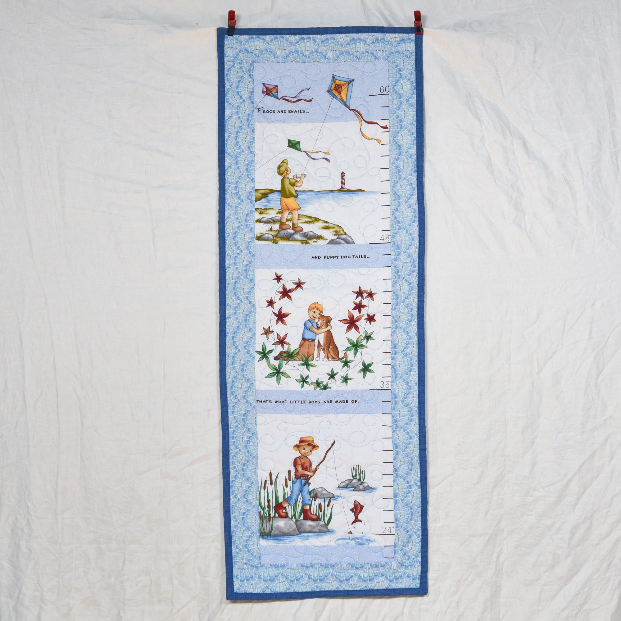 Little Boys Are Made Of Quilted Growth Chart