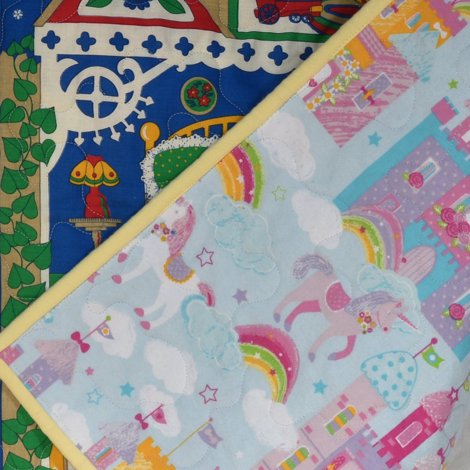 Quilted Dollhouse Play Mat With Figures
