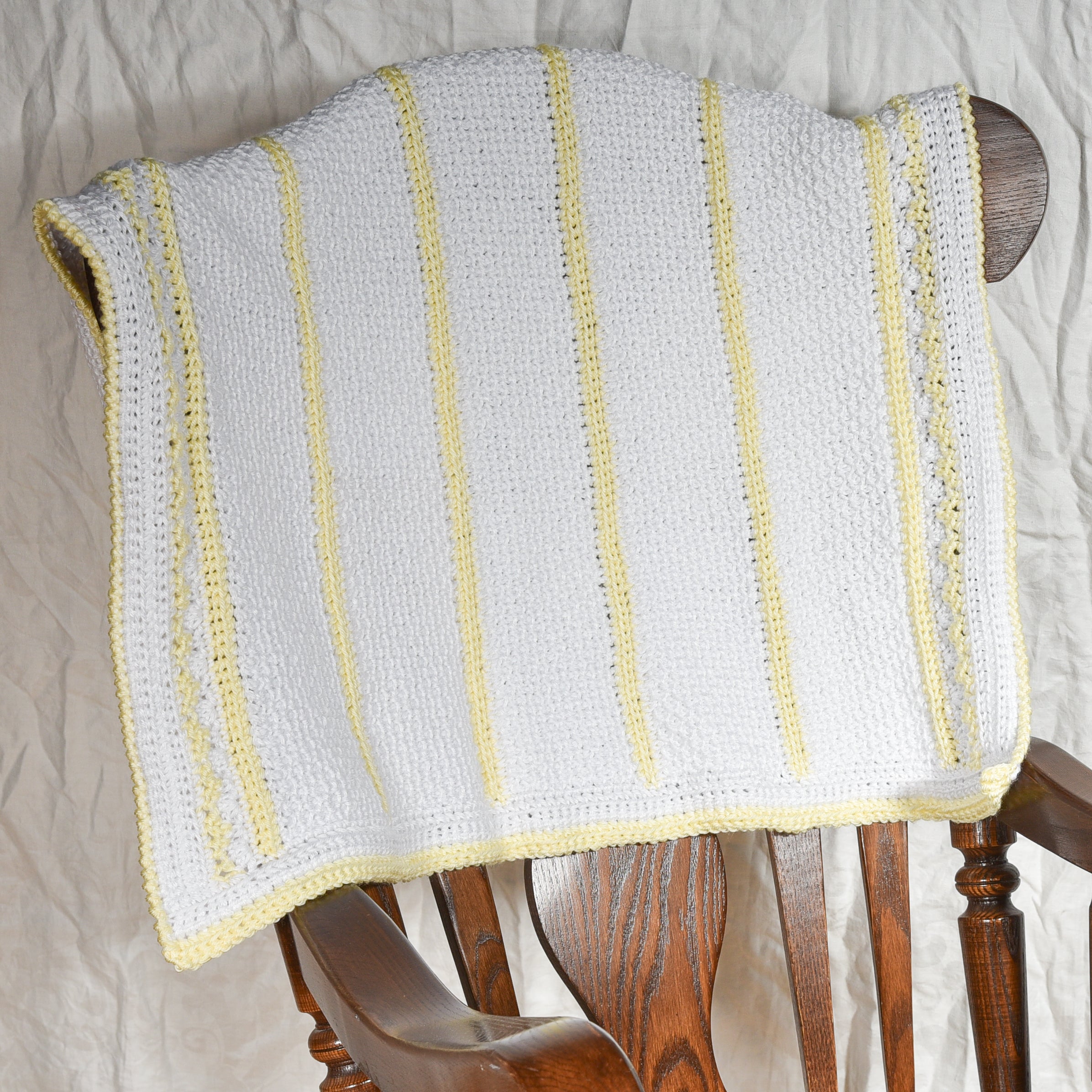 Sweet Yellow and White Baby Blanket