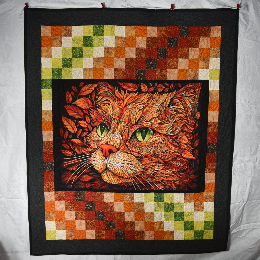 Falling Leaves Cat Quilt