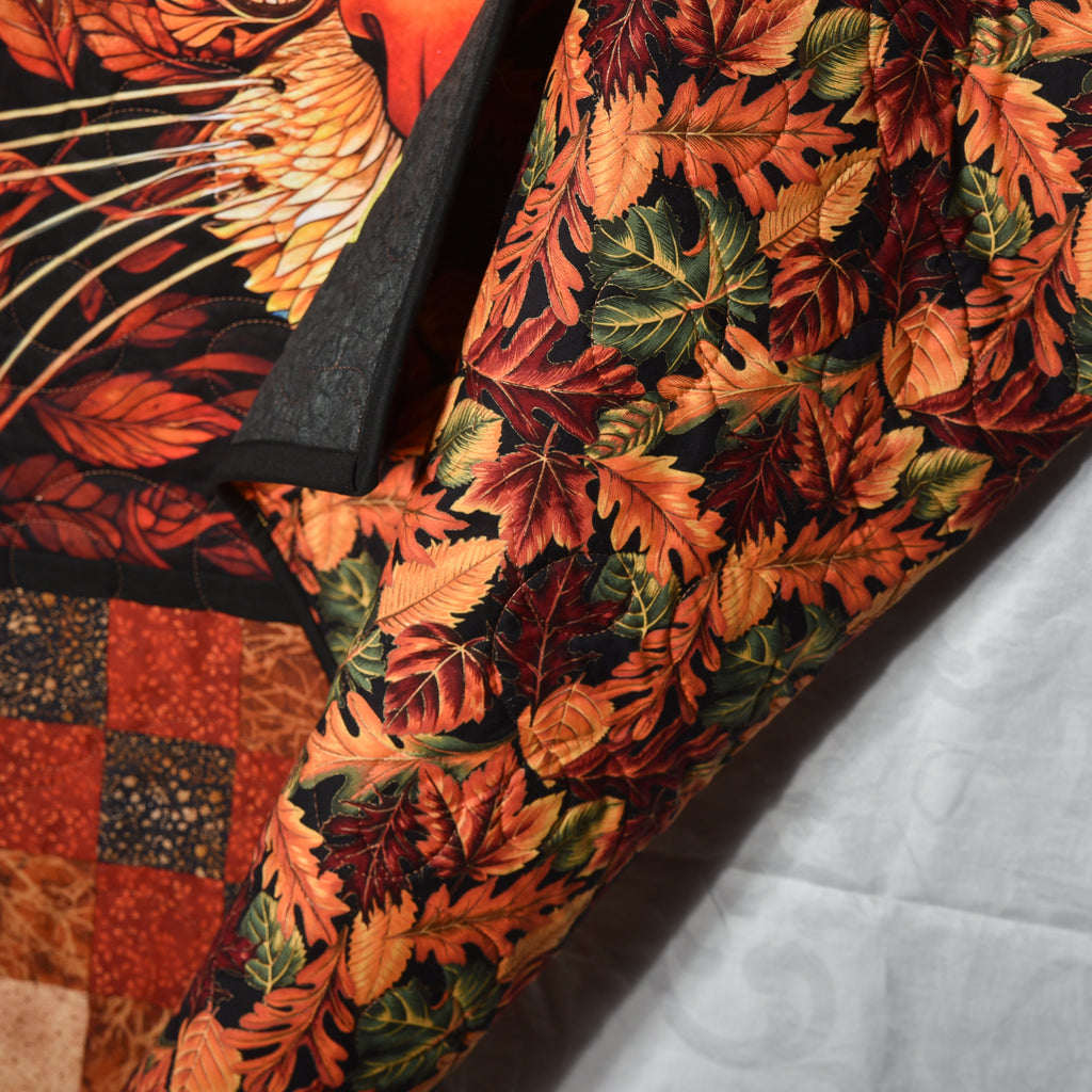 Falling Leaves Cat Quilt