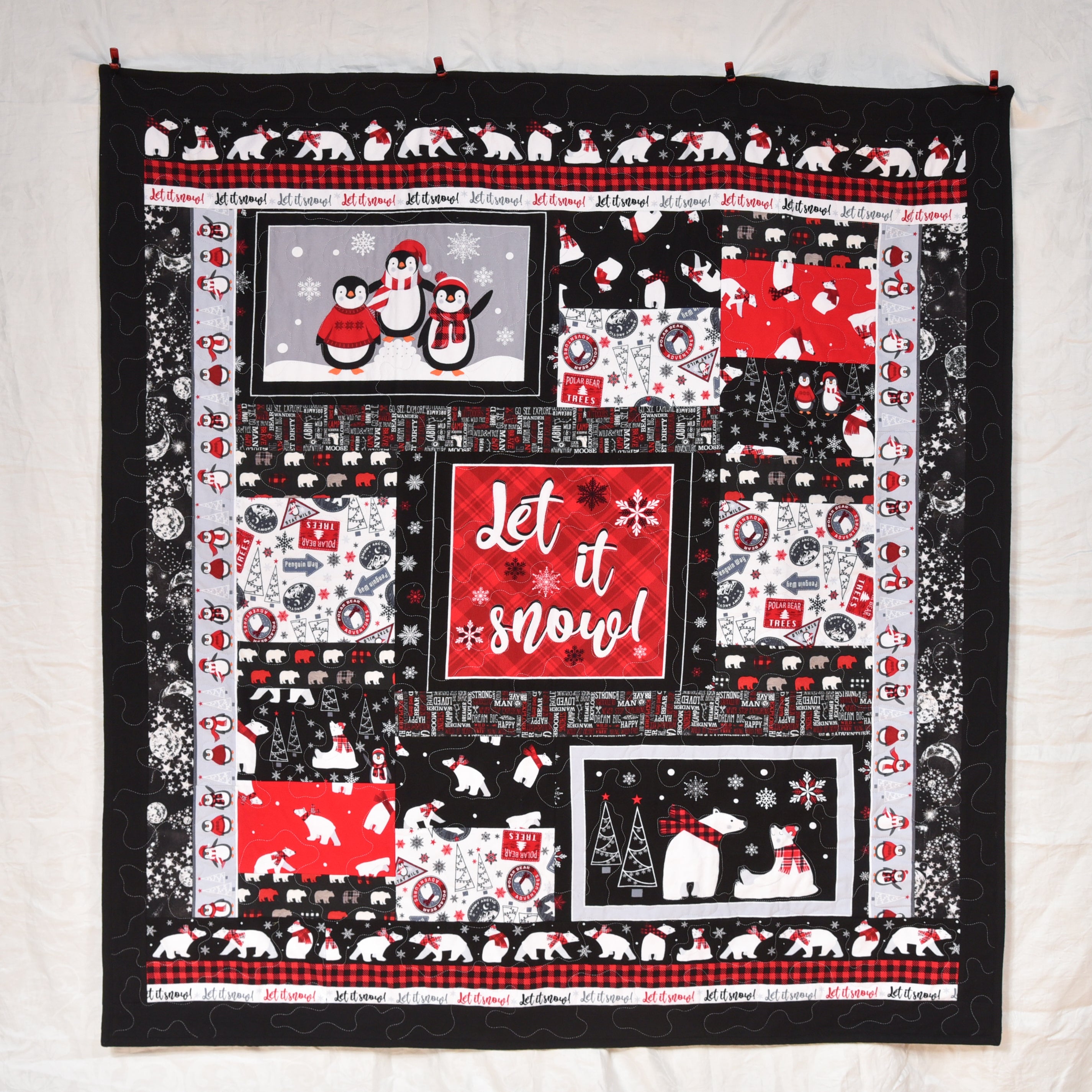 Penguins and Polar Bears Flannel Quilt