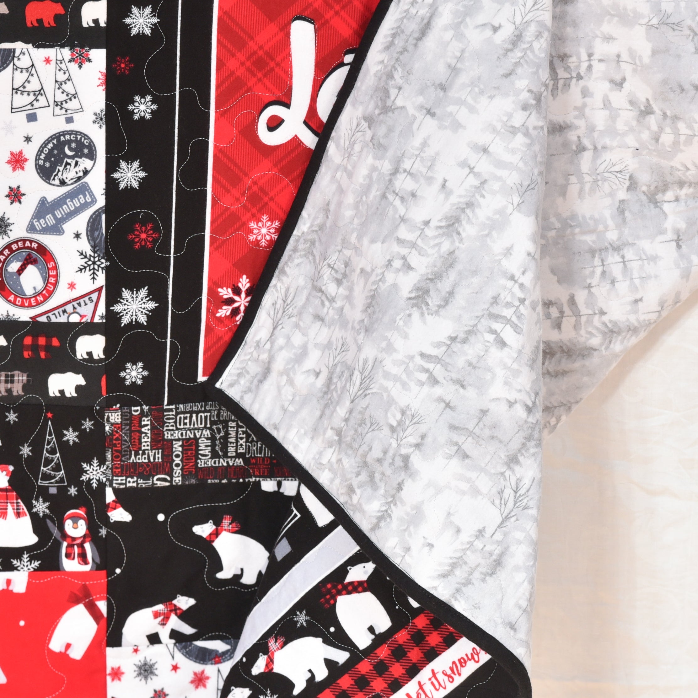 Penguins and Polar Bears Flannel Quilt