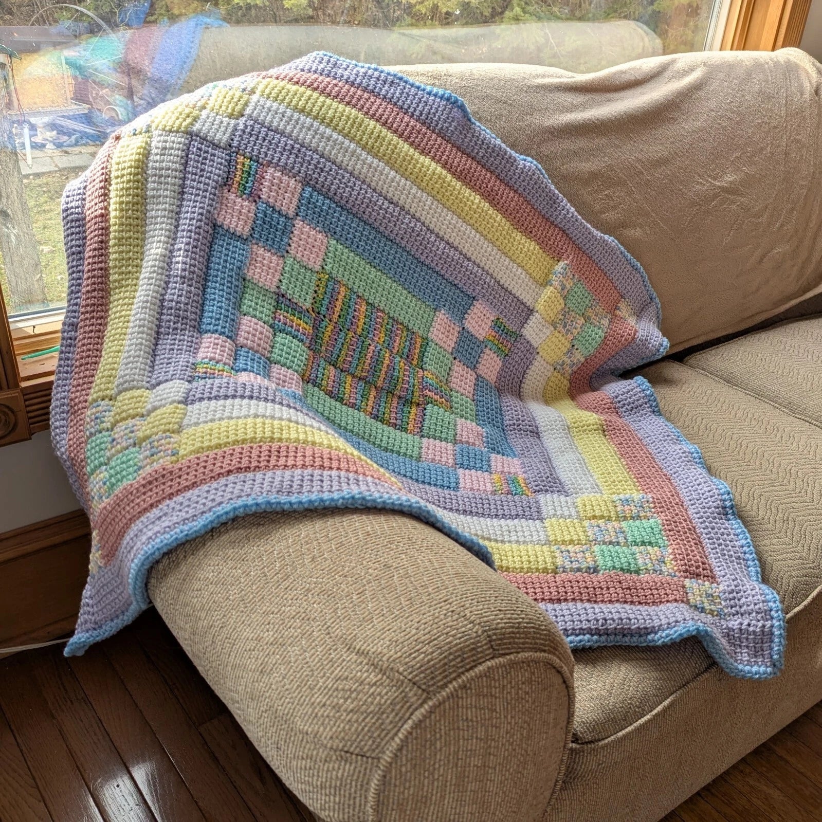 Packaged in Pastel Crochet Throw