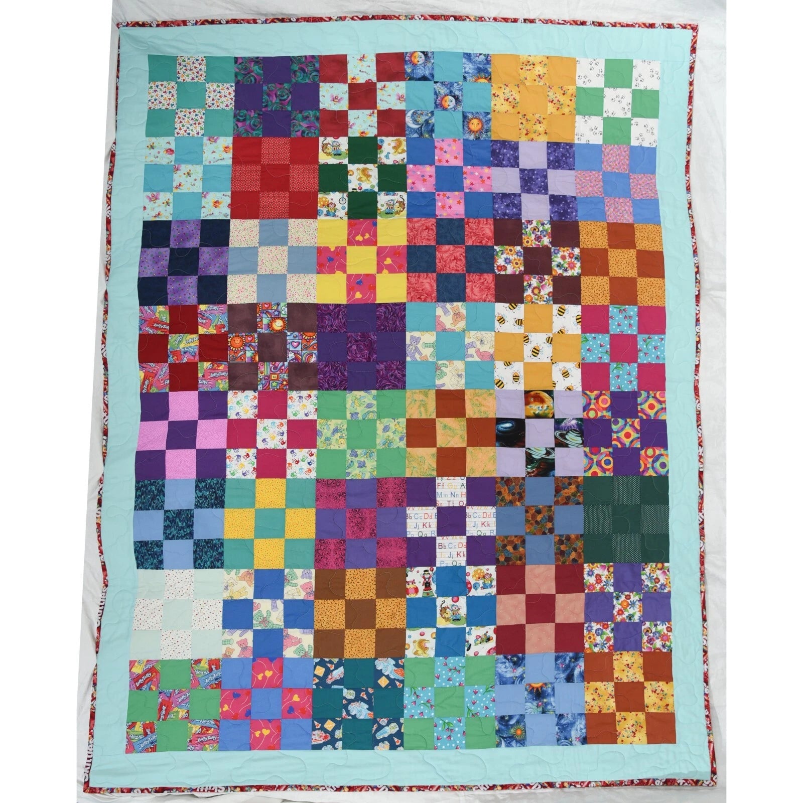 Crazy 9 Block Skittles Bed Size Quilt