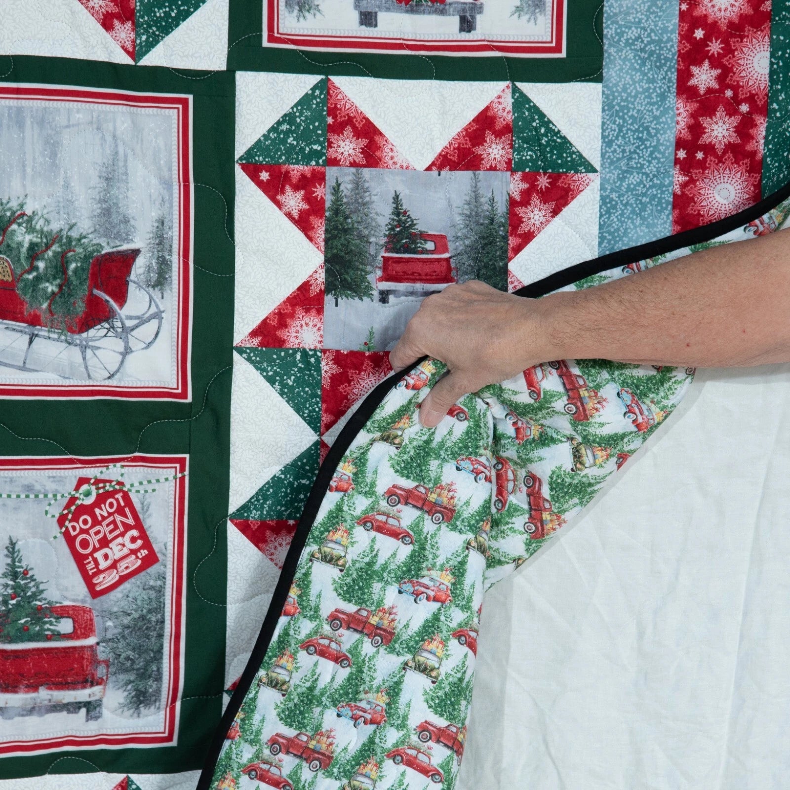 Red Truck and Christmas Trees Quilt