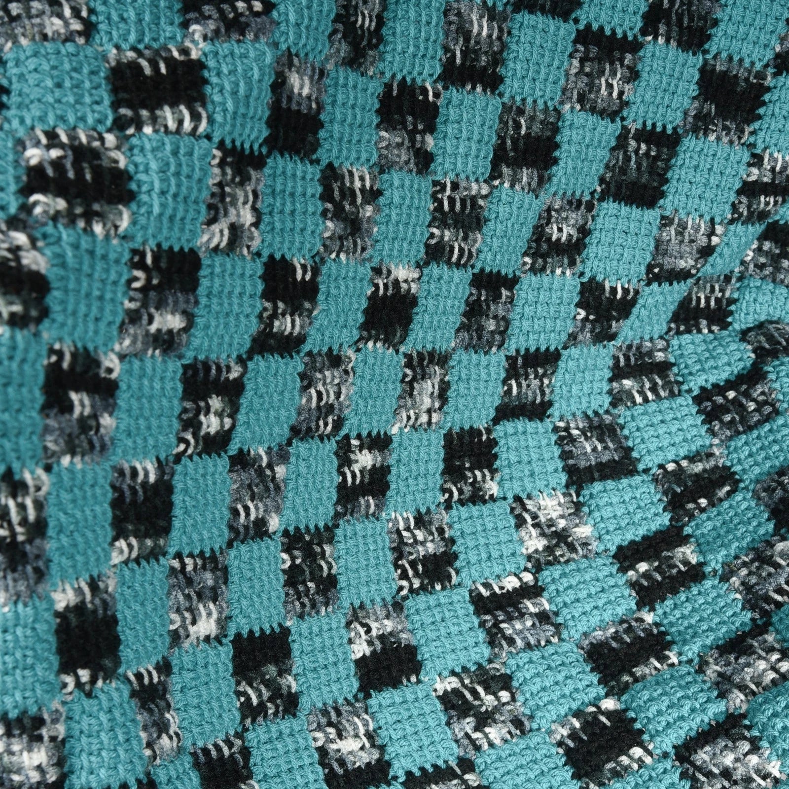 Teal Trails Crochet Throw Blanket