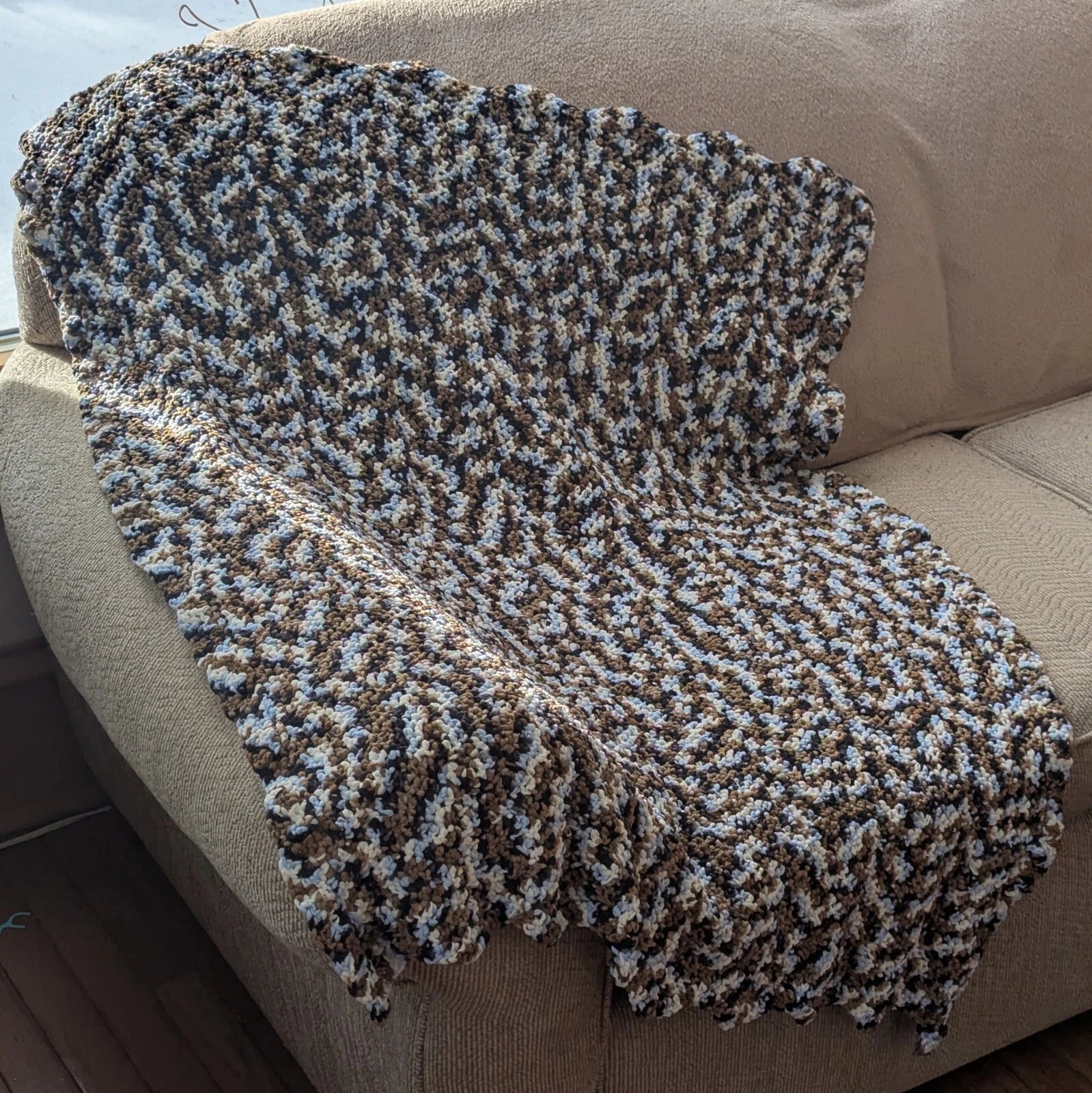 Pebbles in the Stream Crochet Blanket