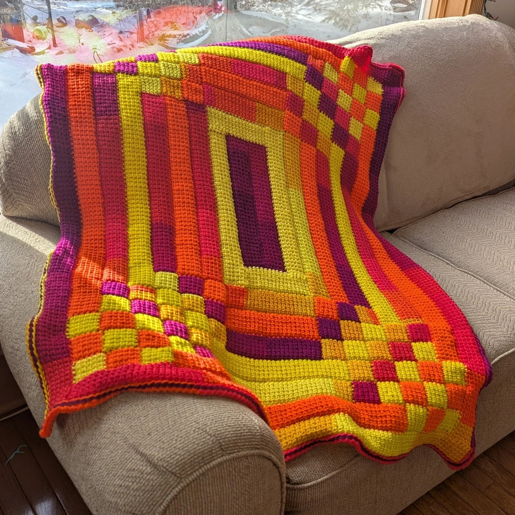 Vibrant Variance Crochet Throw Blanket