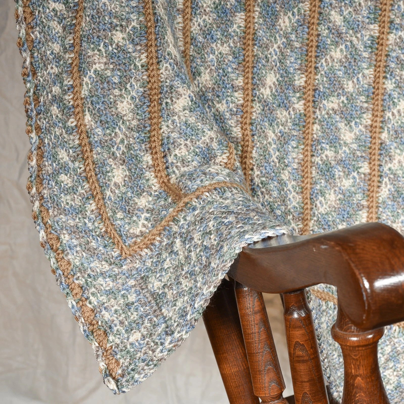 Pebbles in a Riverbed Crochet Throw Blanket