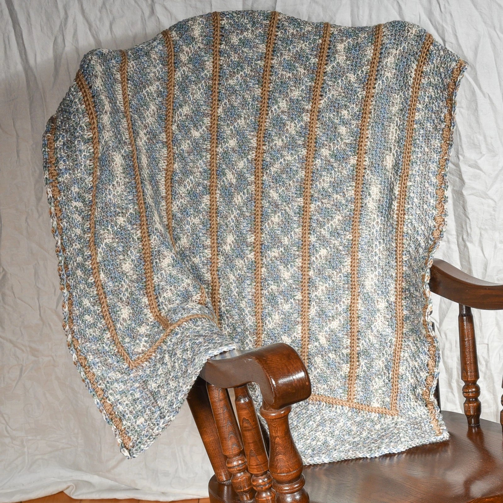 Pebbles in a Riverbed Crochet Throw Blanket