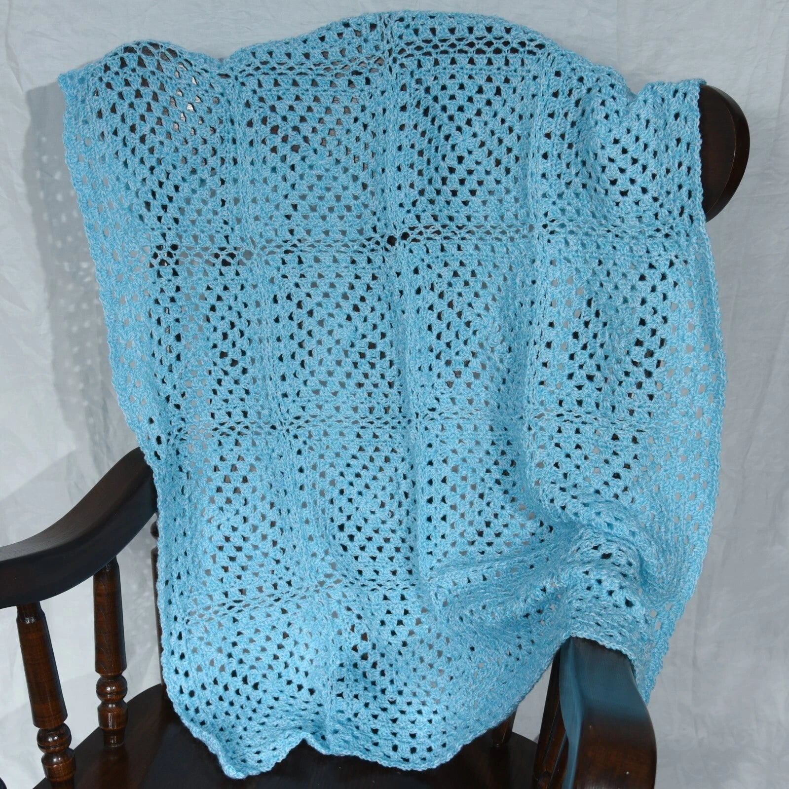 Blocks of Blue Crochet Blanket