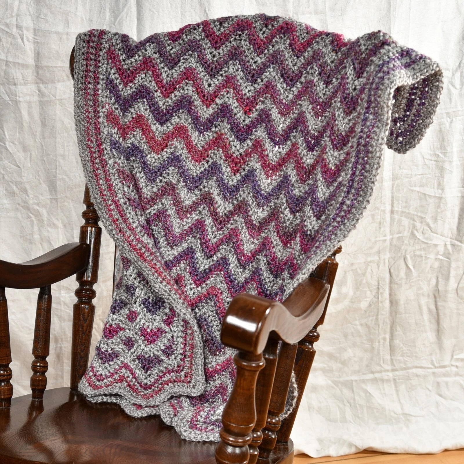 Heart Ripples Crochet Blanket