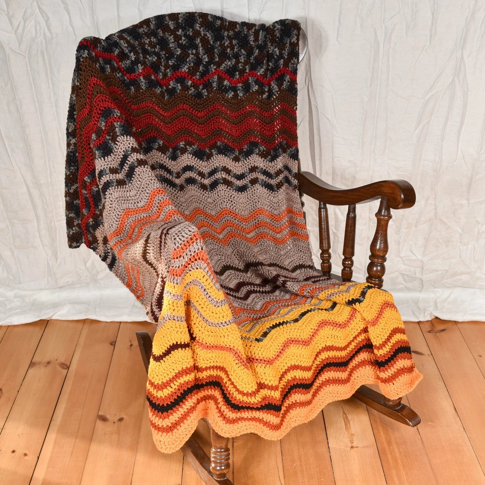 Ripples of Earth Crochet Throw Blanket