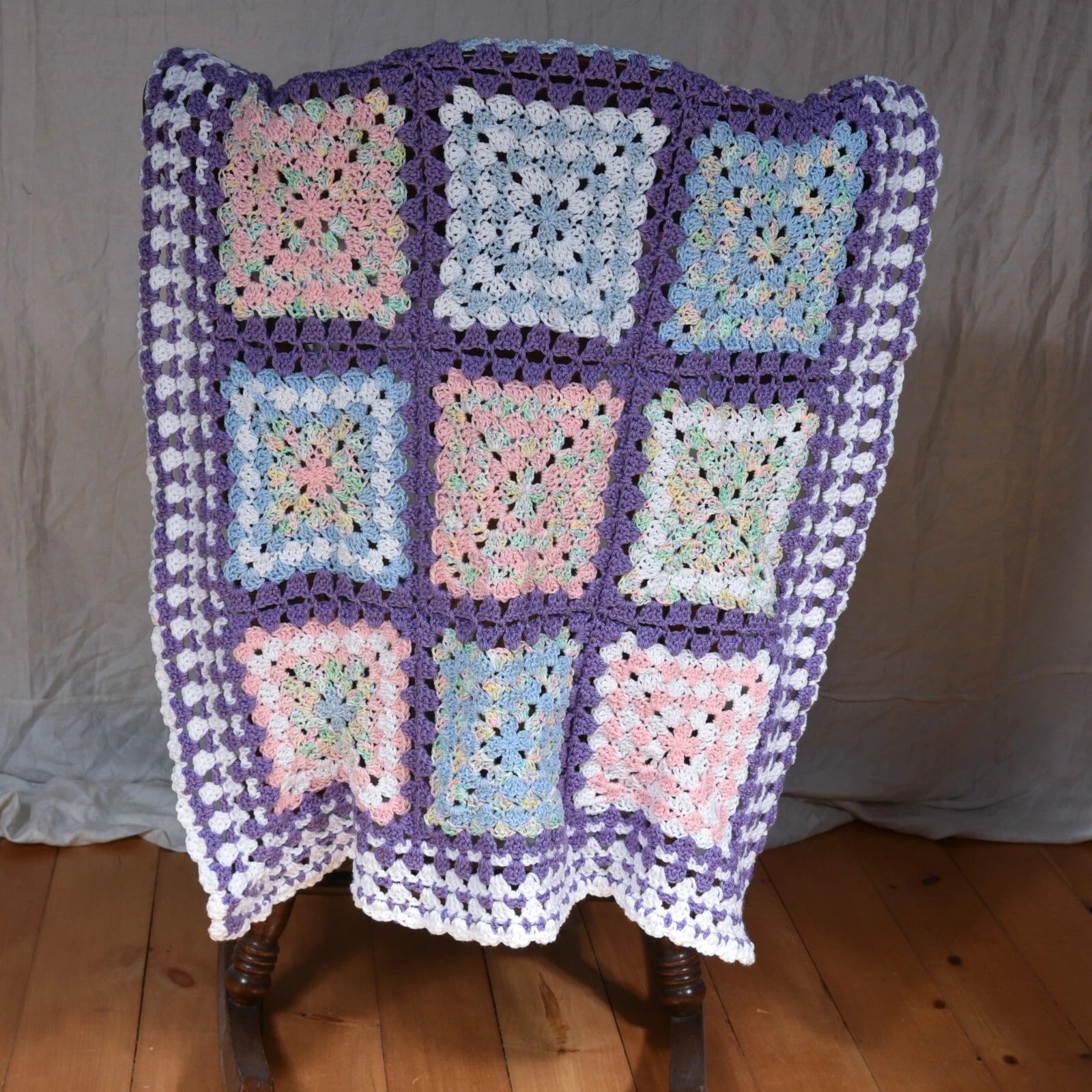Flower Fields Granny Crochet Blanket