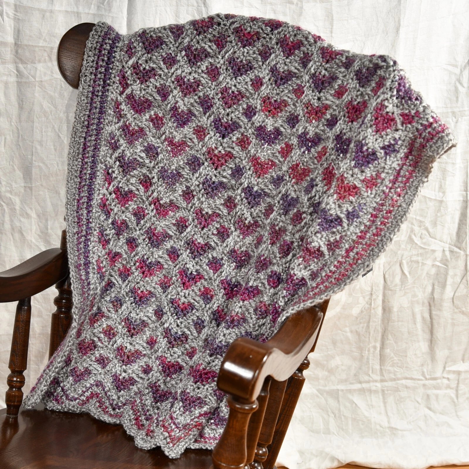 Heart Ripples Crochet Blanket