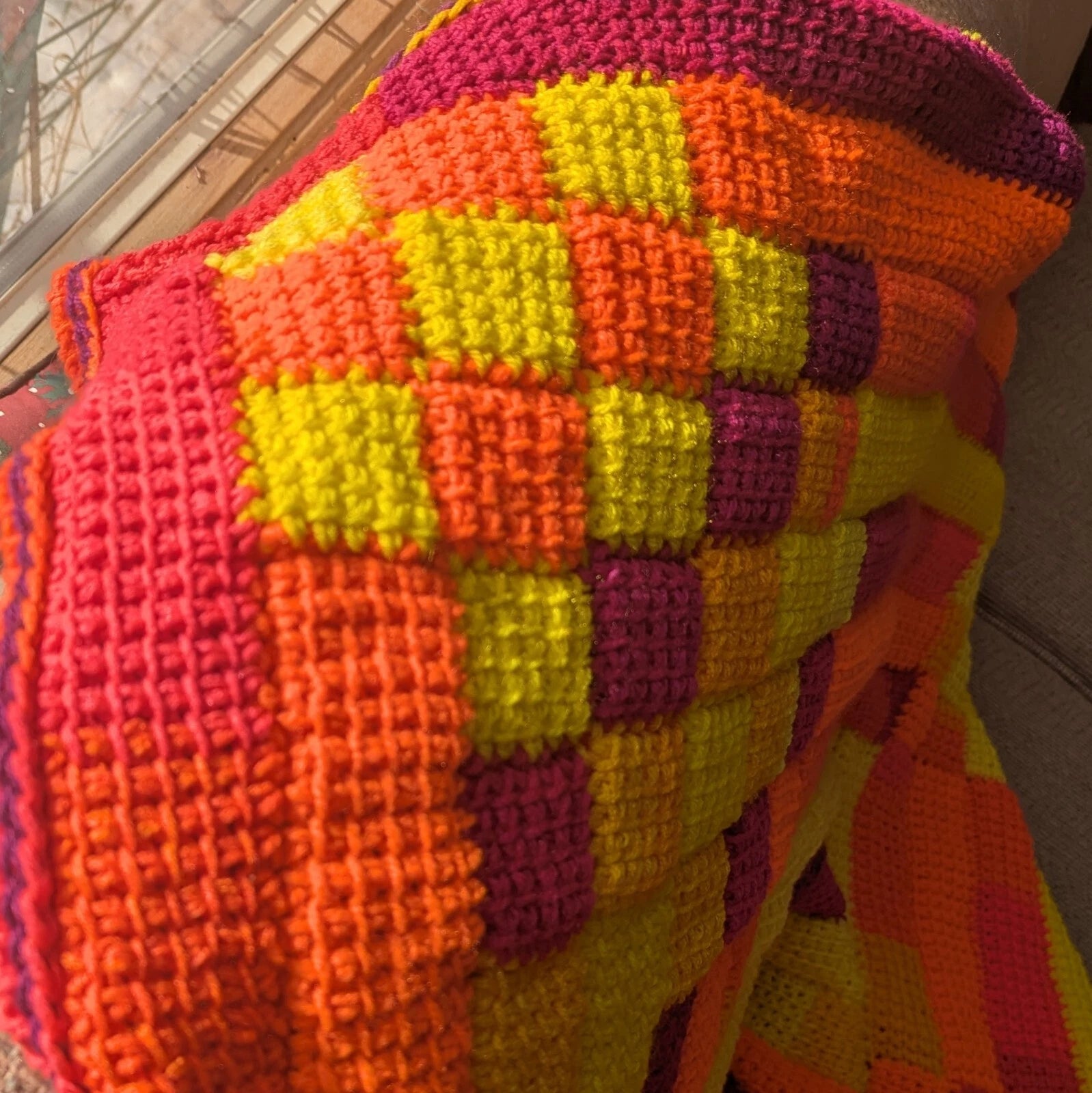 Vibrant Variance Crochet Throw Blanket